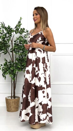 Vestido Satinado Vaca