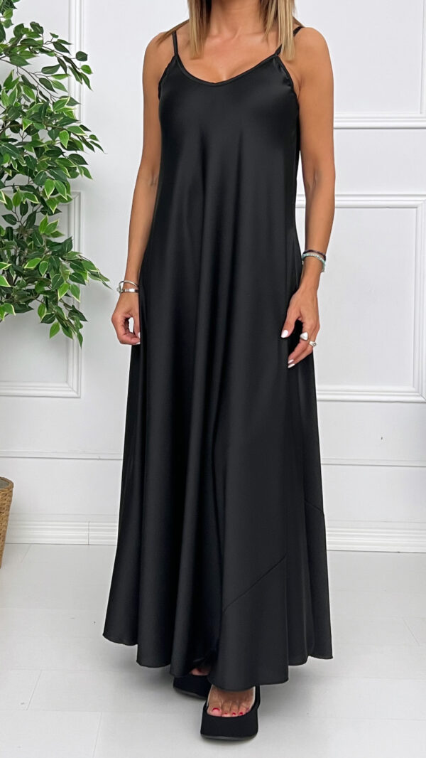 Vestido Satinado Liso - Imagen 4