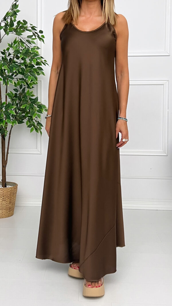 Vestido Satinado Liso - Imagen 2
