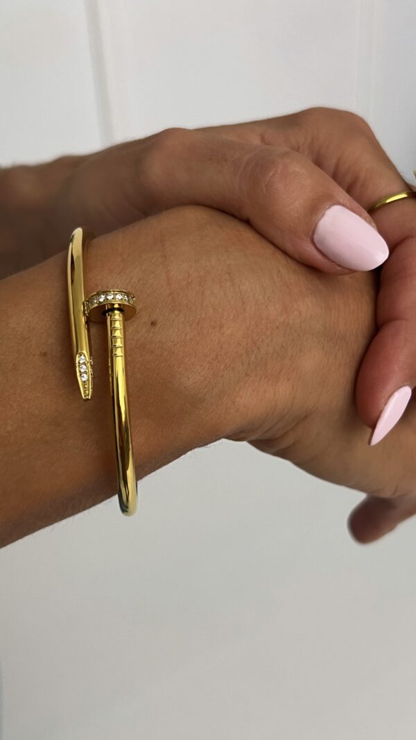 Pulsera de Acero Clavo con Circonitas - Imagen 2