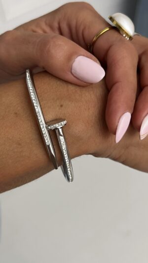 Pulsera de Acero Clavo con Circonitas