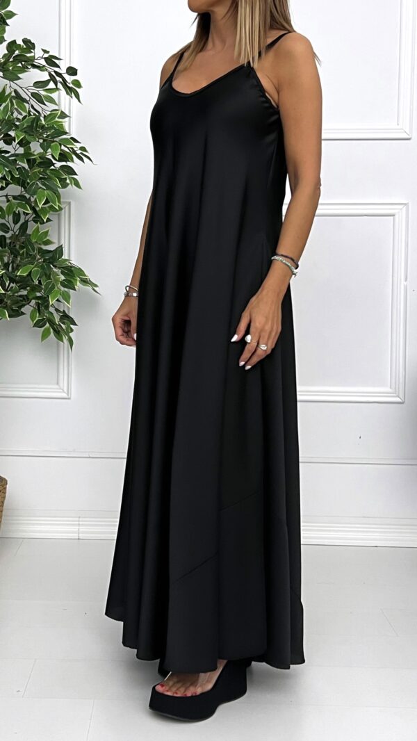 Vestido Satinado Liso - Imagen 3