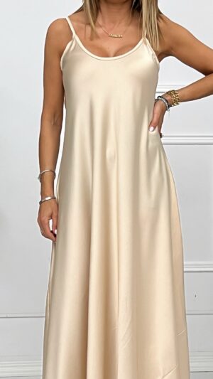 Vestido Satinado Liso