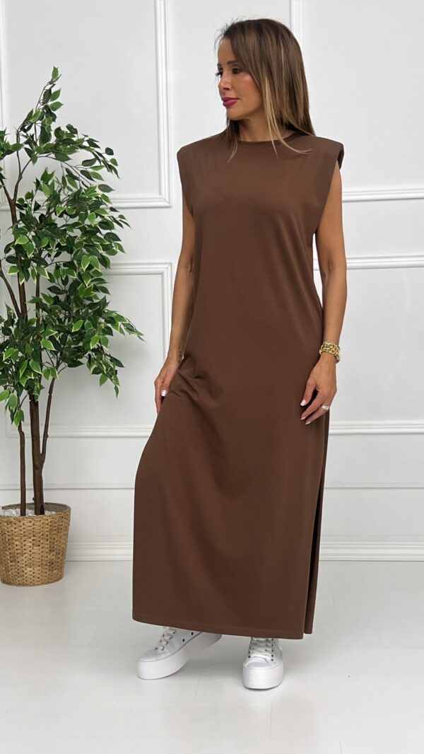 Vestido Hombreras Liso - Imagen 4