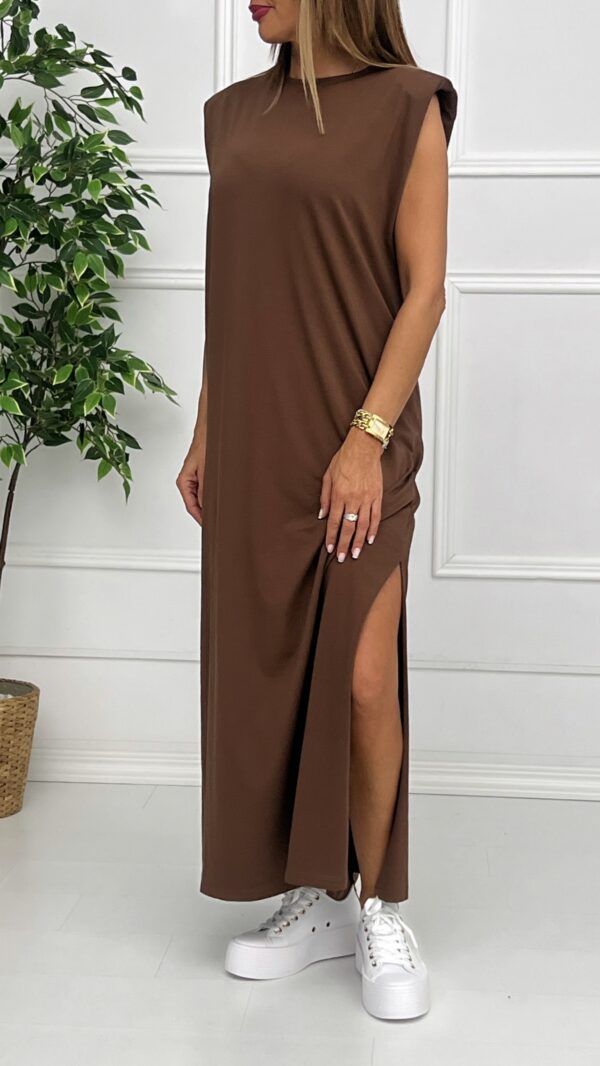 Vestido Hombreras Liso - Imagen 5