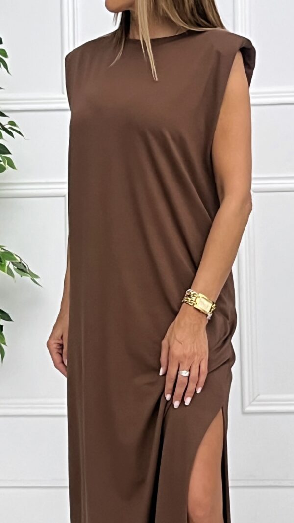Vestido Hombreras Liso - Imagen 6