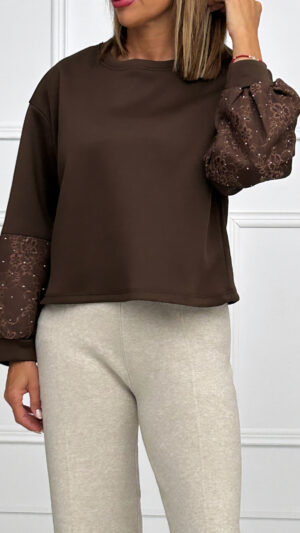 Sudadera Encaje Manga