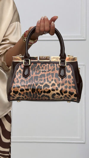 Bolso Burdeos con Leopardo