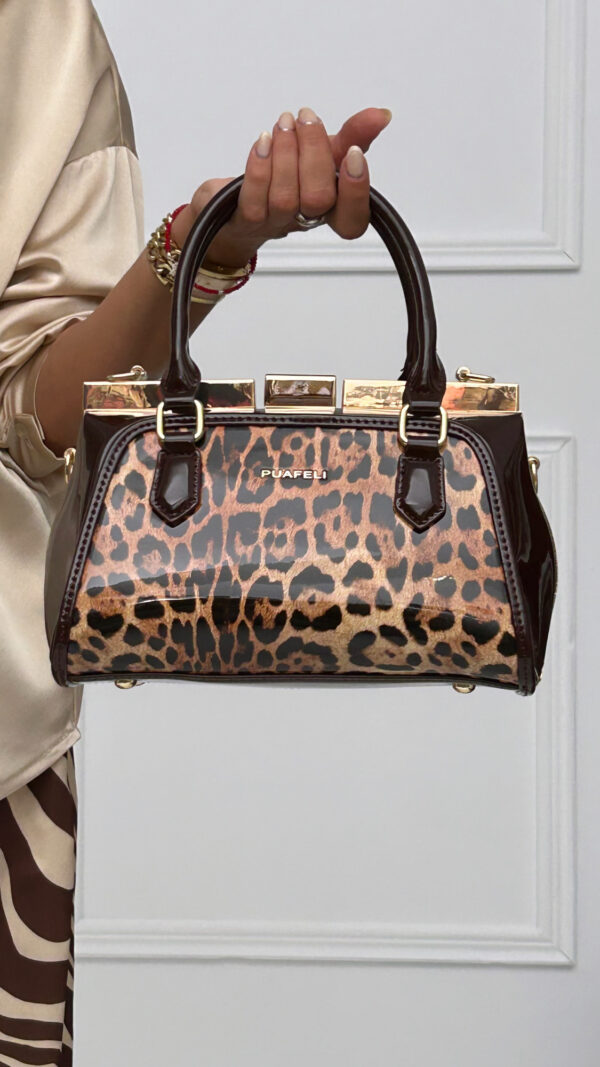 Bolso Burdeos con Leopardo