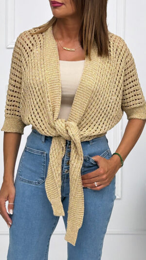 Chaqueta Poncho Dorada