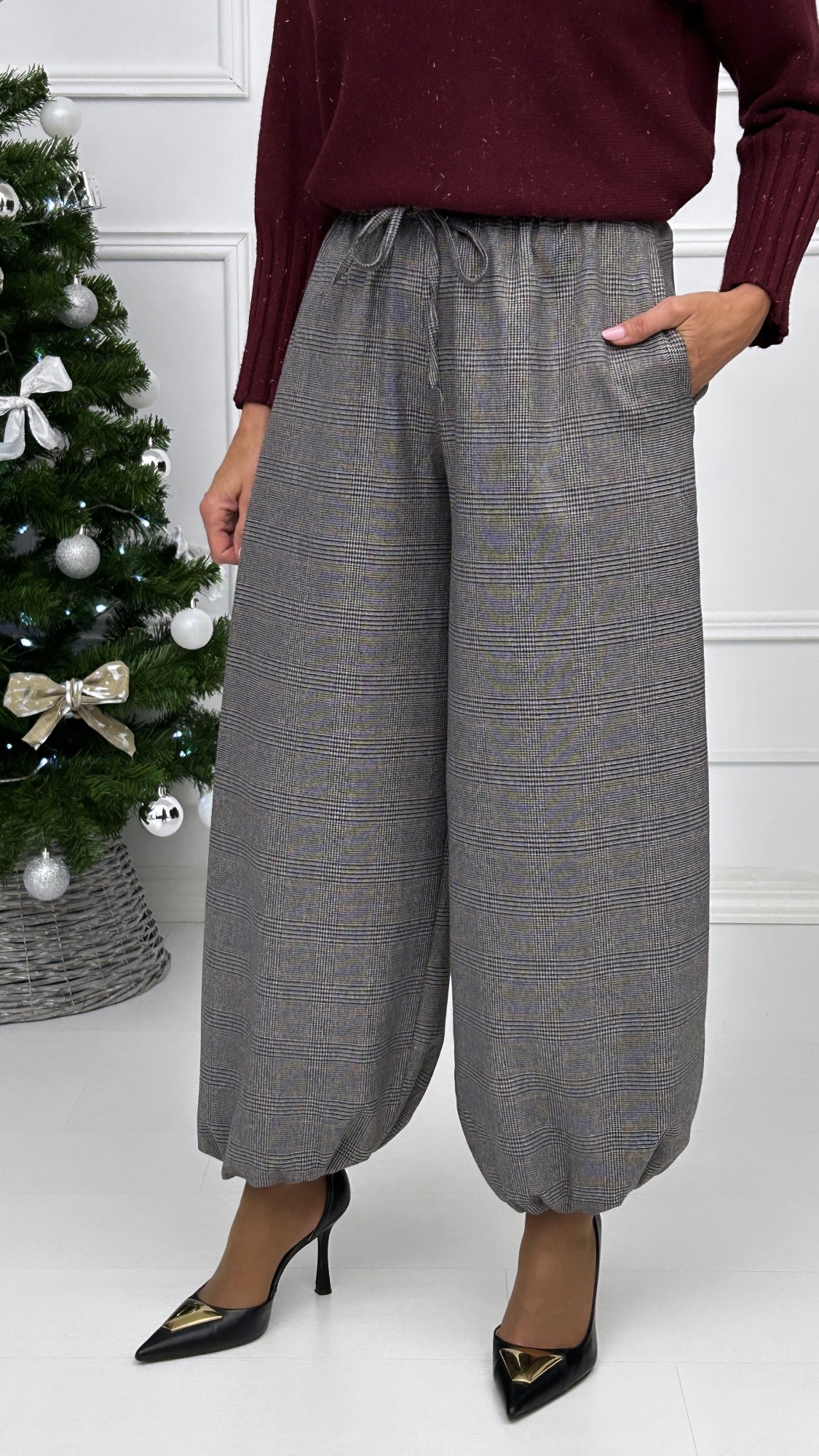 Pantalon Globo Cuadro - Imagen 2