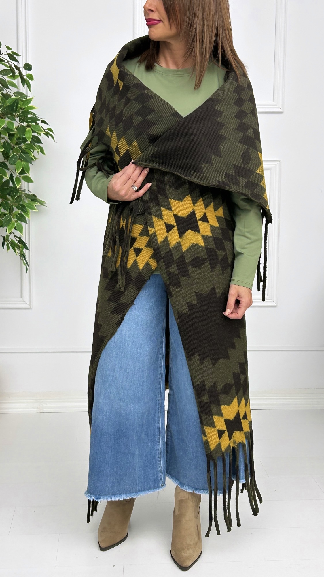 Chaqueta Poncho Flecos