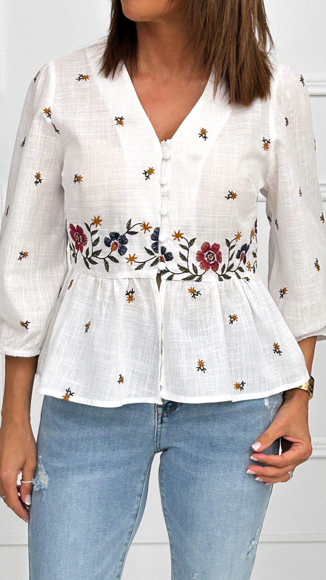 Blusa Bordados Flor