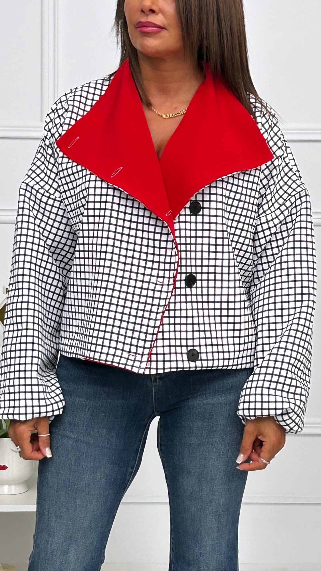 Chaqueta Oversize Cuadros